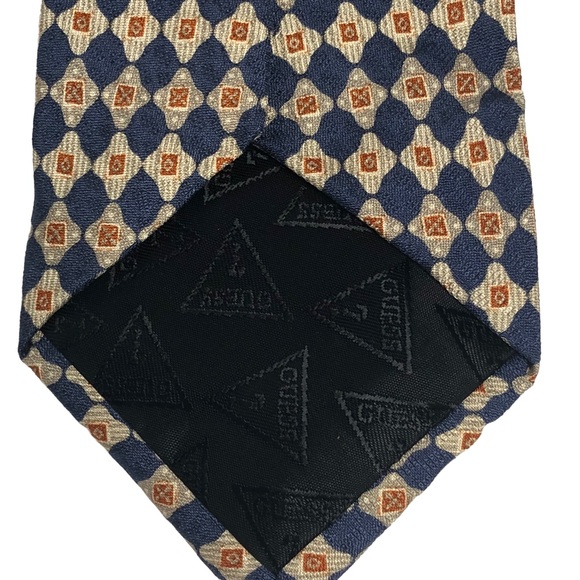 Vintage 80s Guess Multicolored Print Silk Tie - Picture 7 of 15